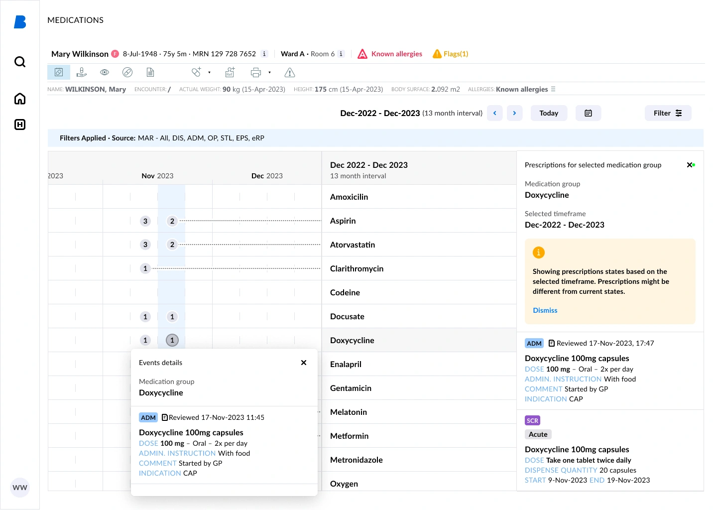 Therapy Overview Interface