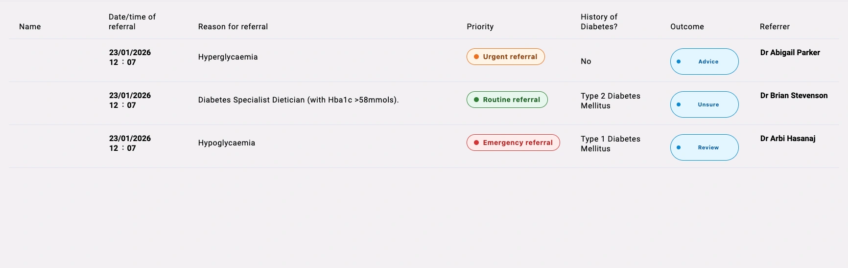 Diabetes specialist nurse referral workflow preview 4