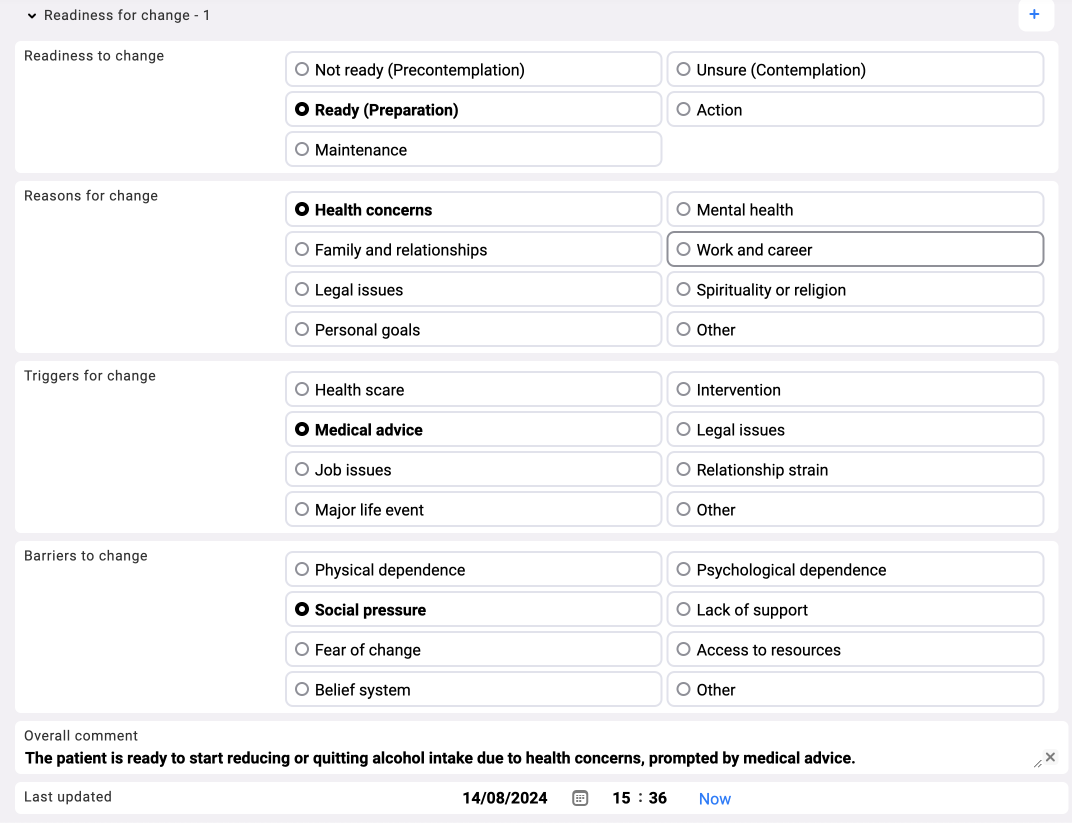 Alcohol consumption summary preview