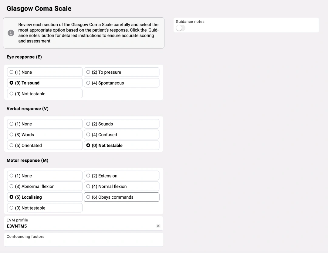 Glasgow coma scale preview