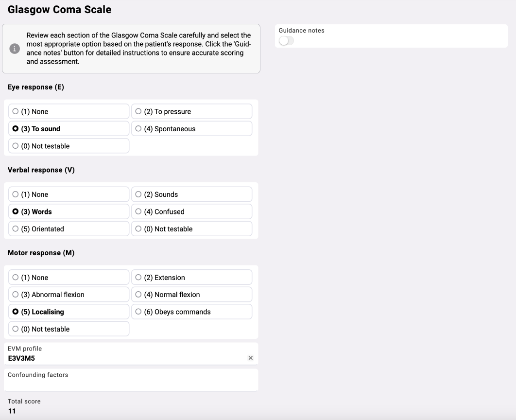 Glasgow coma scale preview
