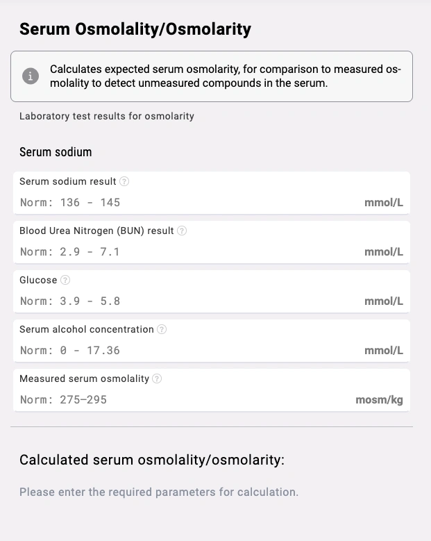 Serum Osmolality/Osmolarity preview