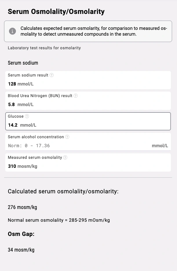 Serum Osmolality/Osmolarity preview