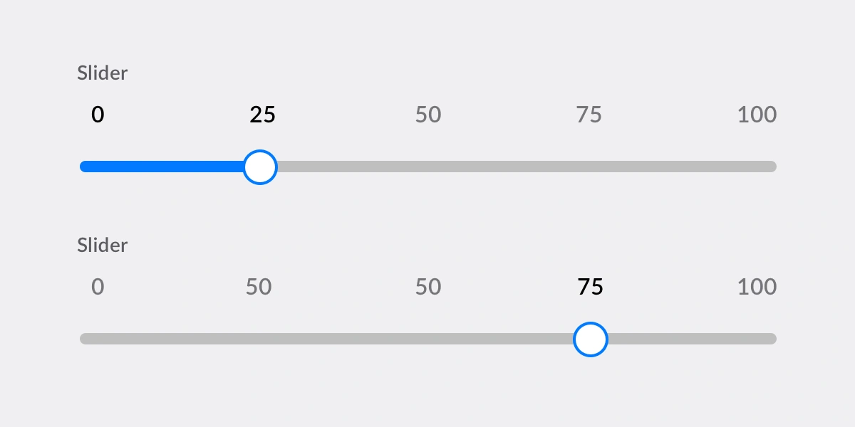 Visual or numeric scale slider preview